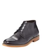 Men's Shiny Leather Ankle Boots