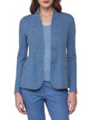 Reversible Cashmere Jersey Two-button Jacket, Light Blue/gray