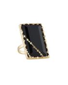 14k Noir Rectangular Black Onyx Ring