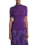 Mock-neck Short-sleeve Knit