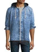 Button-up Denim Hoodie