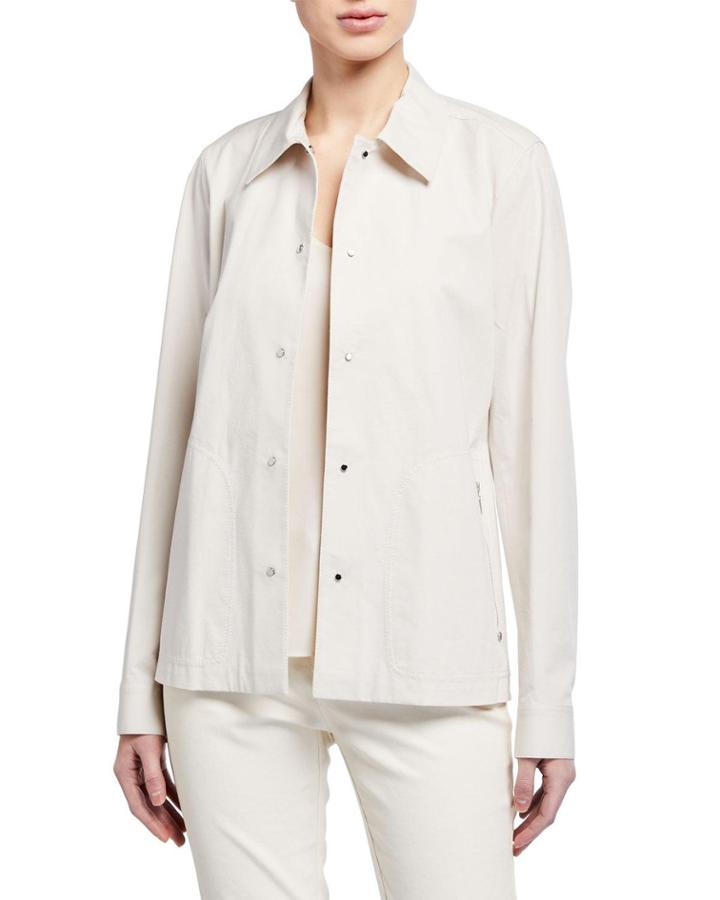 Jaren Button-front Long-sleeve Denim Jacket