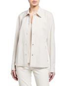 Jaren Button-front Long-sleeve Denim Jacket