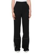 High-waist Wide-leg Pants With Stitching Detail