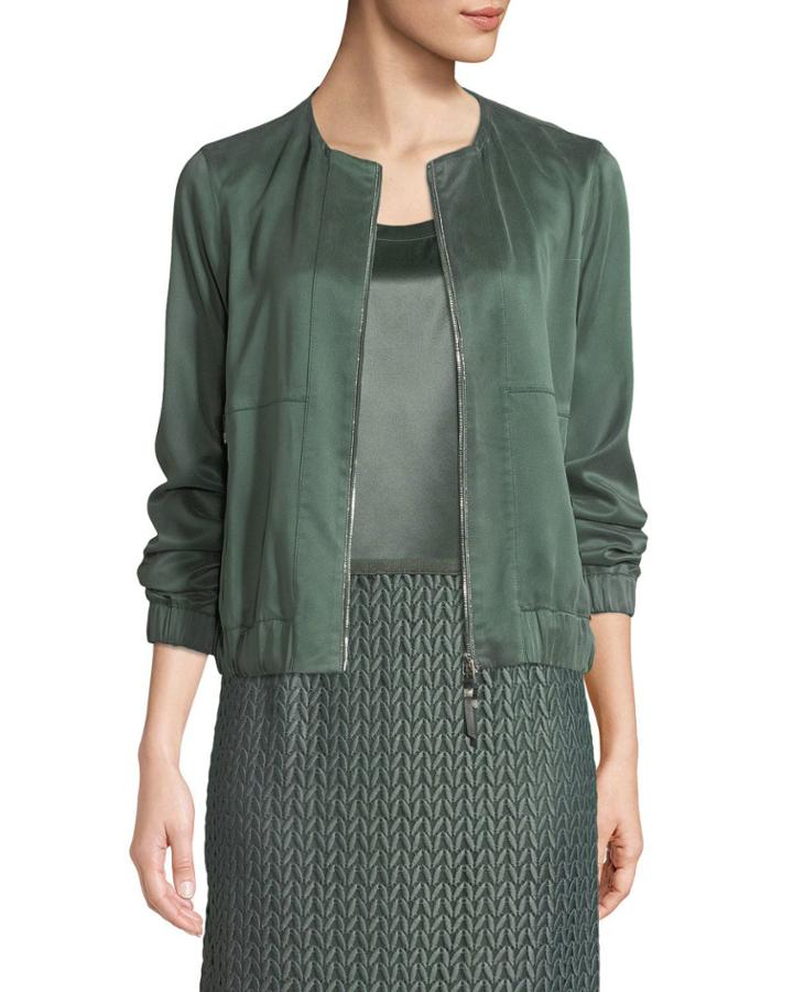 Aviana Artistry Silk Bomber Jacket