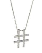 Tiny Treasure 18k Diamond Hashtag Pendant Necklace