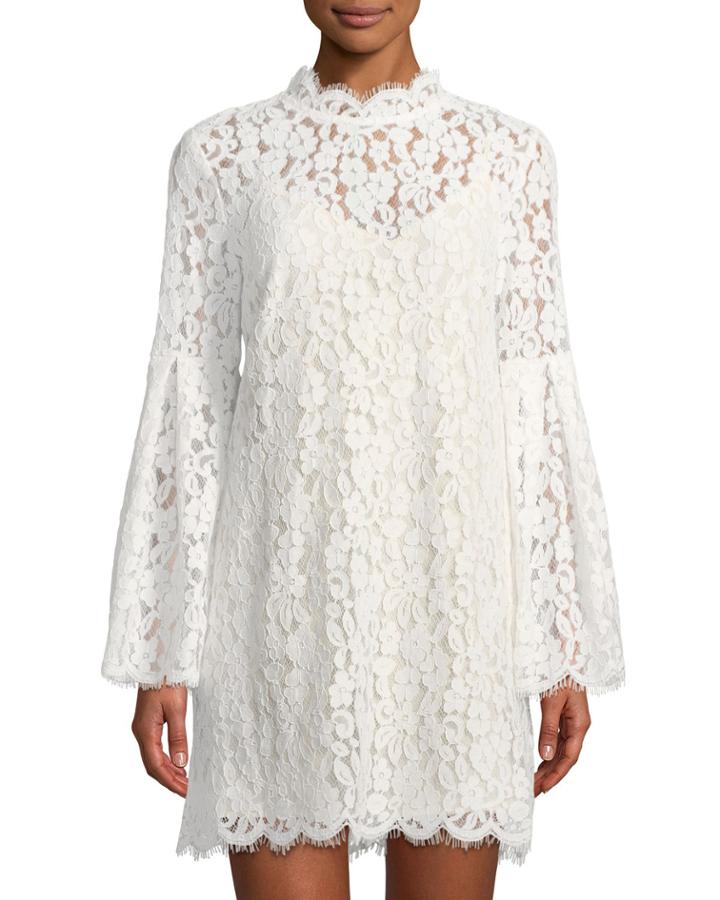 Mock-neck Lace Illusion