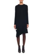 Triacetate Shift Dress With Detached Hem