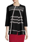 3/4-sleeve Asymmetric-front Jacket,