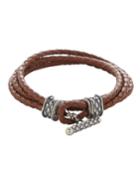 Men's Stealth Sterling Silver & Braided Leather Bracelet