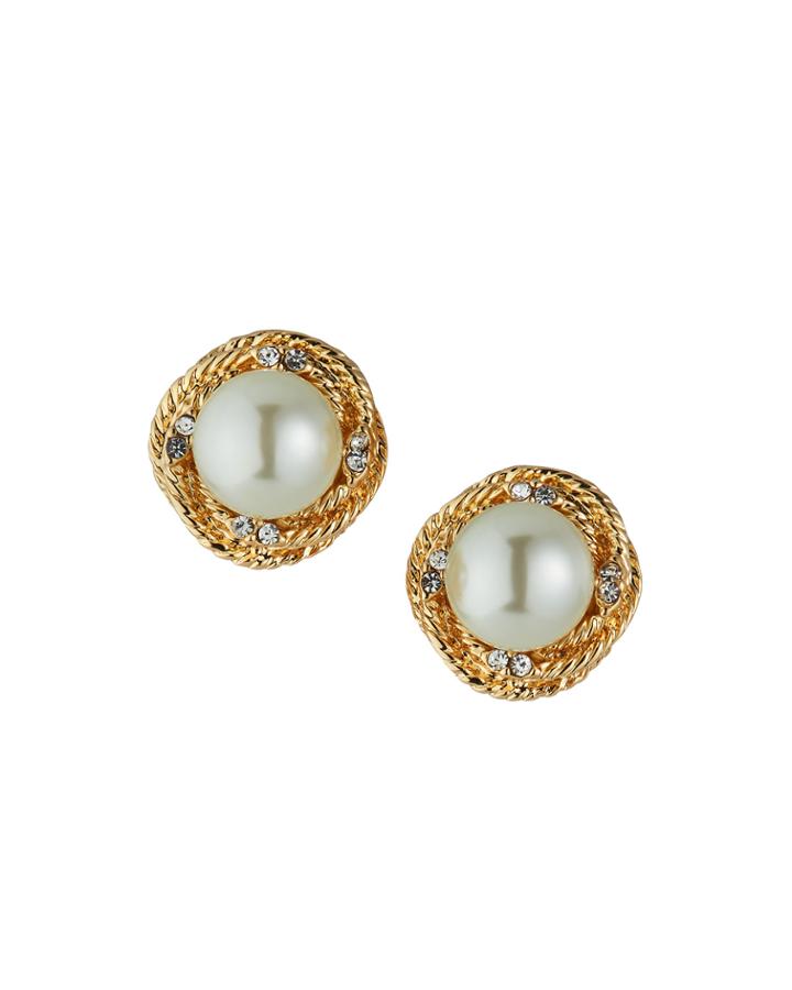 Love Knot & Pearly Clip Earrings