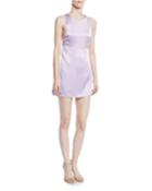 The Ximena Silk Mini Slip Dress W/ Crisscross Back