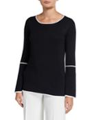 Flare-sleeve Pullover With Tipping