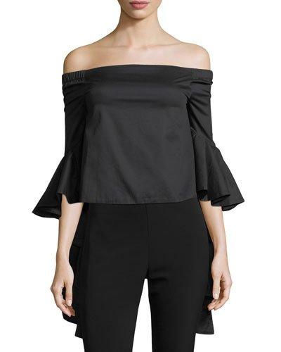 Flared Off-the-shoulder Blouse