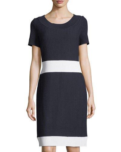 Rib-knit Scoop-neck
