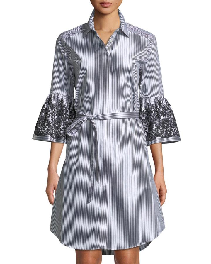Embroidered-bell Sleeve