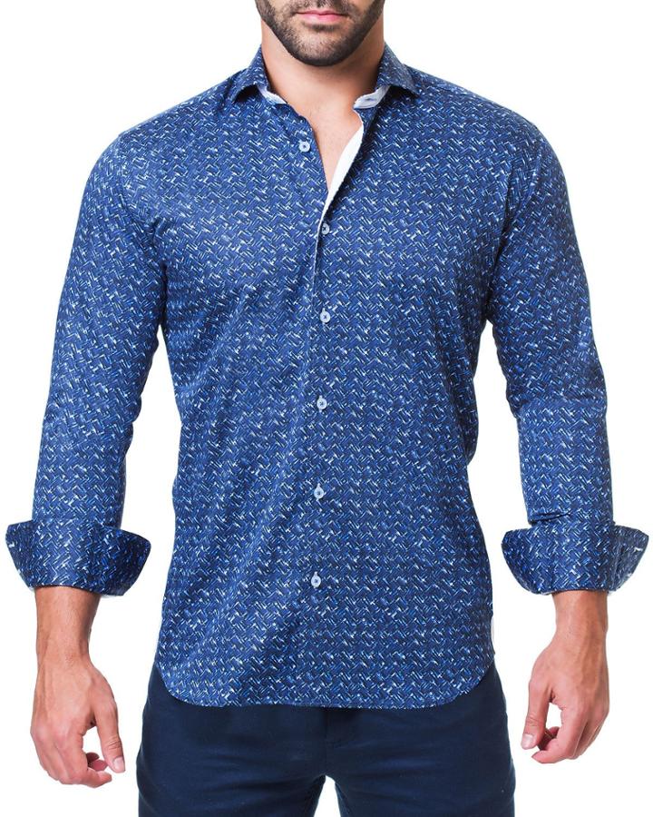 Men's Einstein Weave Navy Shaped-fit