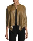 Perforated Faux-leather Jacket, Brown