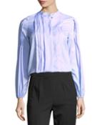 Pleated Cotton Band-collar