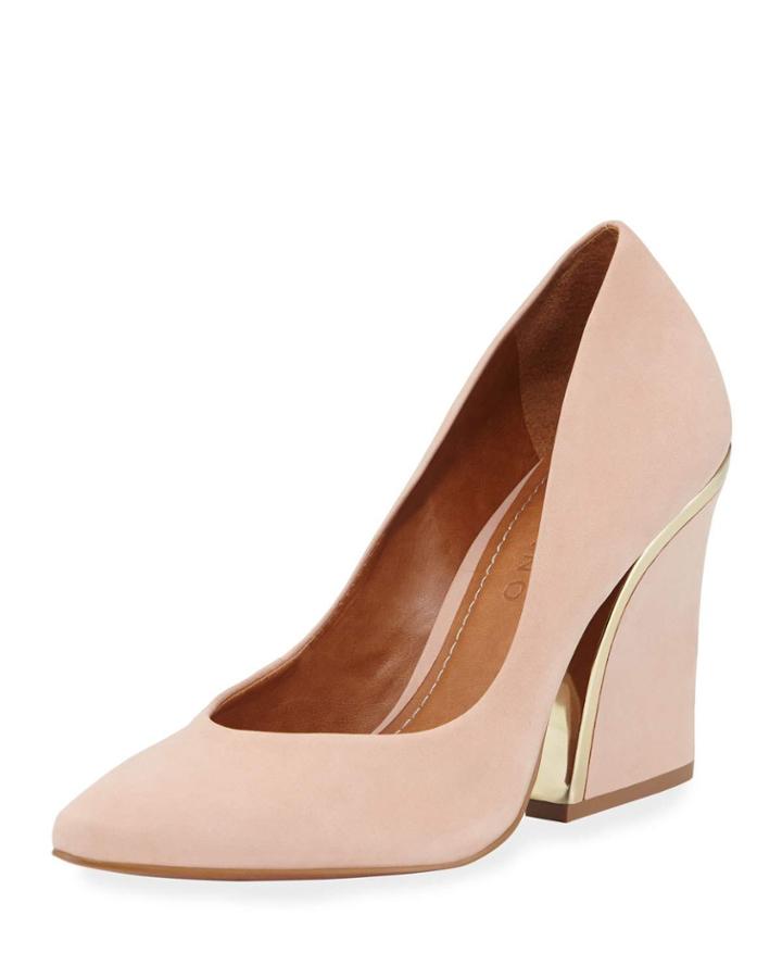 Gianna Metallic-heel Nubuck Pumps