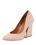 Gianna Metallic-heel Nubuck Pumps