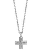 Estate 18k White Gold Diamond Cross Pendant Necklace