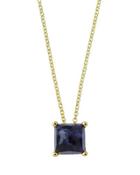 18k Gold Rock Candy Mini Single Square Sliding Pendant Necklace In Iolite