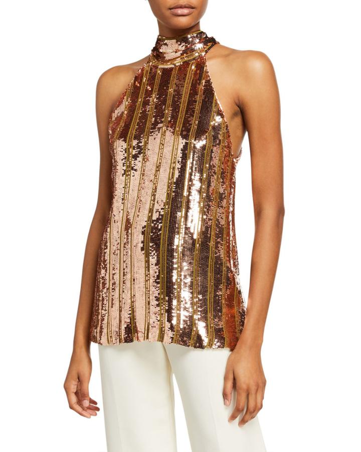 Sequined Halter Top