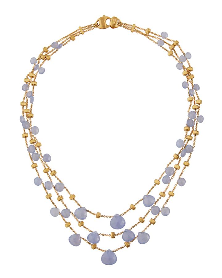 18k Multi-strand Chalcedony Necklace