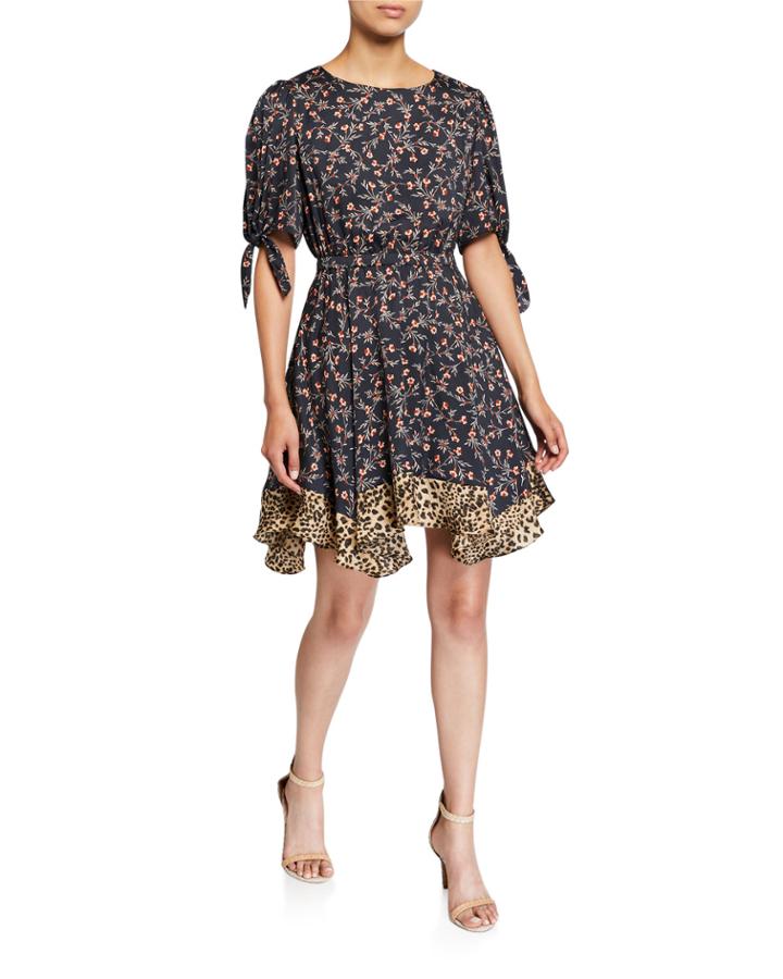Lia Floral Short-sleeve Dress