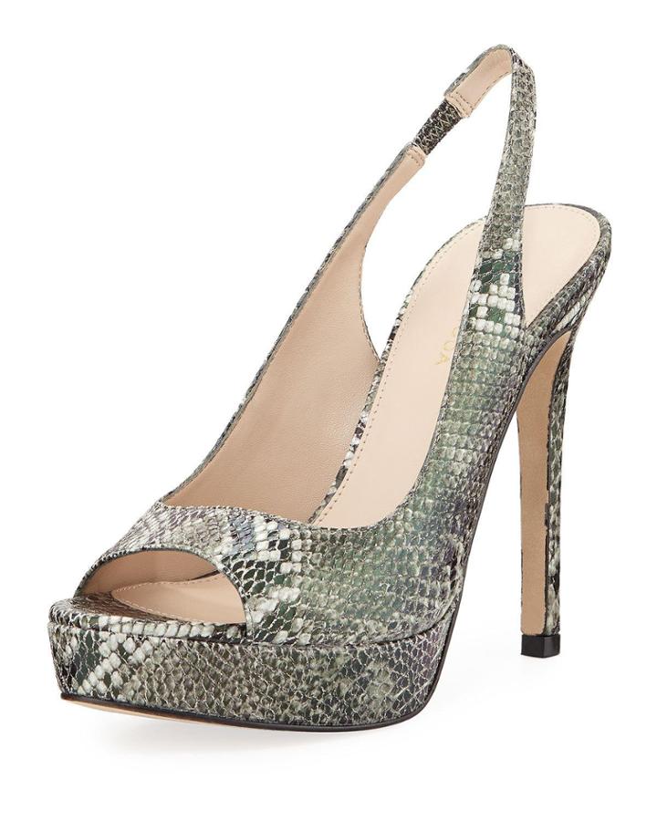 Oana Snake-print Platform Slingback