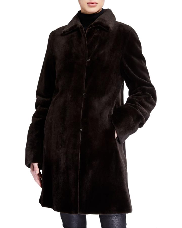 Mink Fur Reversible Silk