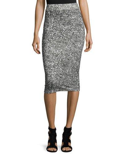Jersey Pencil Skirt, Dirty White