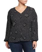 Plus Size Kennie Pleated-sleeve Top