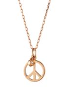 14k Rose Gold Peace & Diamond Necklace