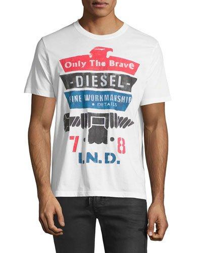 Graphic-print Cotton Tee, White
