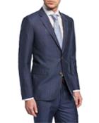 Men's Striped Linen Two-piece Trim-fit