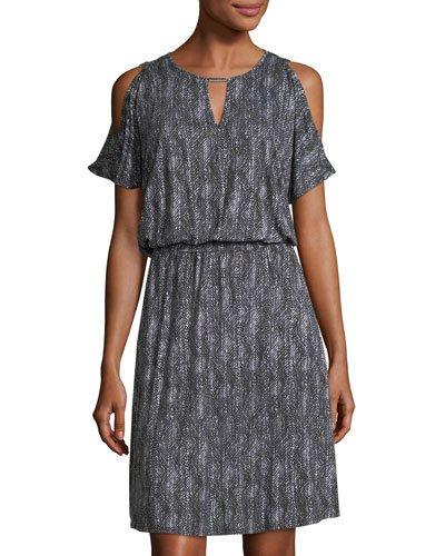 Cold-shoulder Keyhole Dress