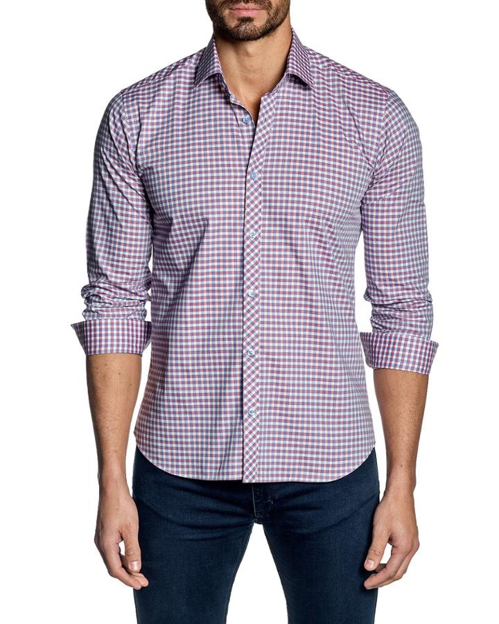 Men's Semi-fit Woven Check-print