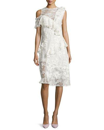 Pointe Asymmetric Lace Cocktail Dress