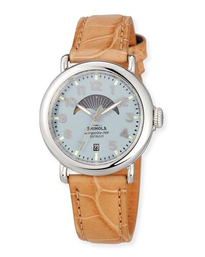 36mm Women's Runwell Moon Phase Watch, Blue