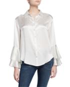 Kirby Button-down Ruffle-sleeve