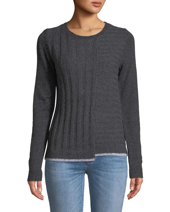 Tipped-hem Crewneck