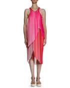 Primrose Sleeveless Racerback Plisse Dress, Pink/white