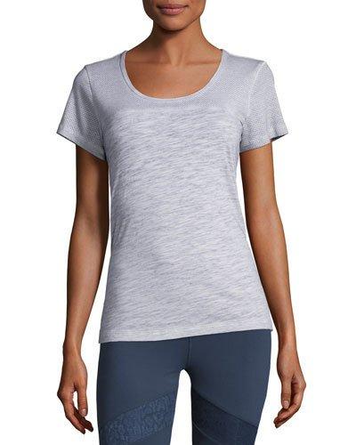 Cara Mesh-sleeve Tee, Gray