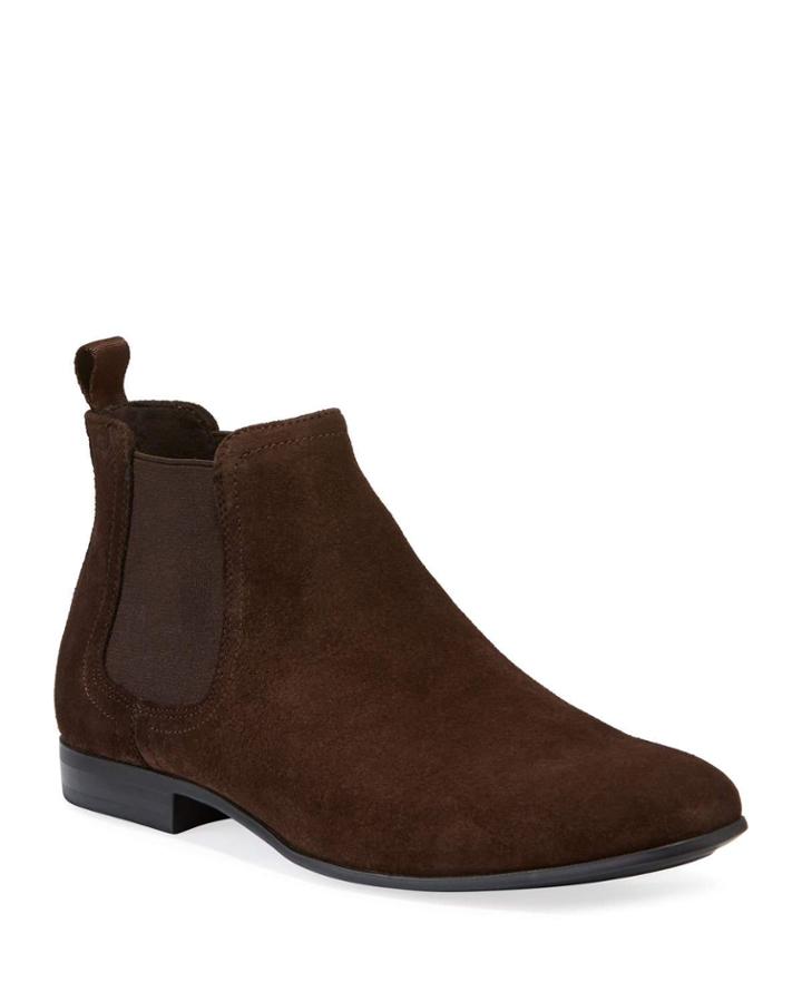 Men's Short Suede Chelsea Boots