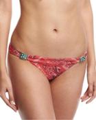 Bandit Banded California Swim Bottom, Red