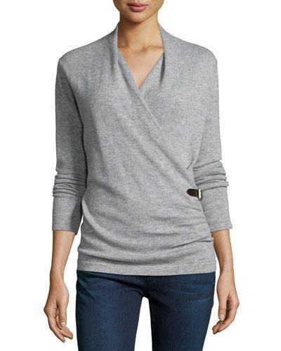 Cashmere Belted Wrap Top
