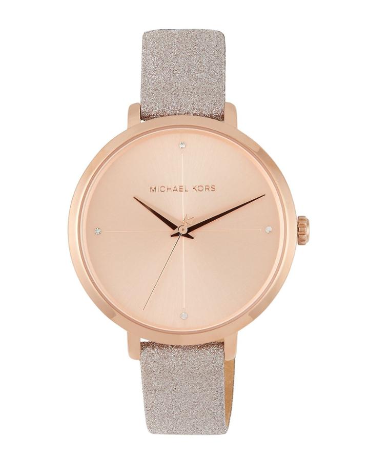 38mm Charley Glitter Watch, Rose Golden