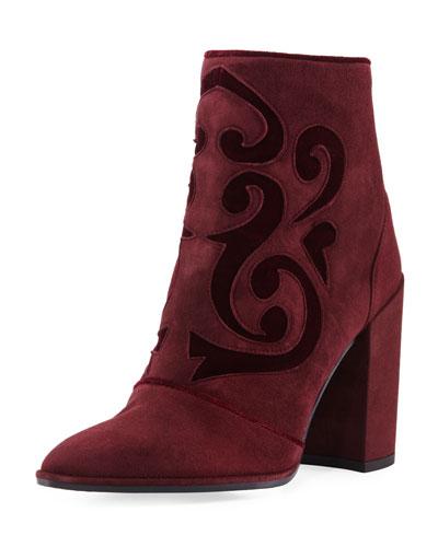 Florish Velvet-inset Bootie